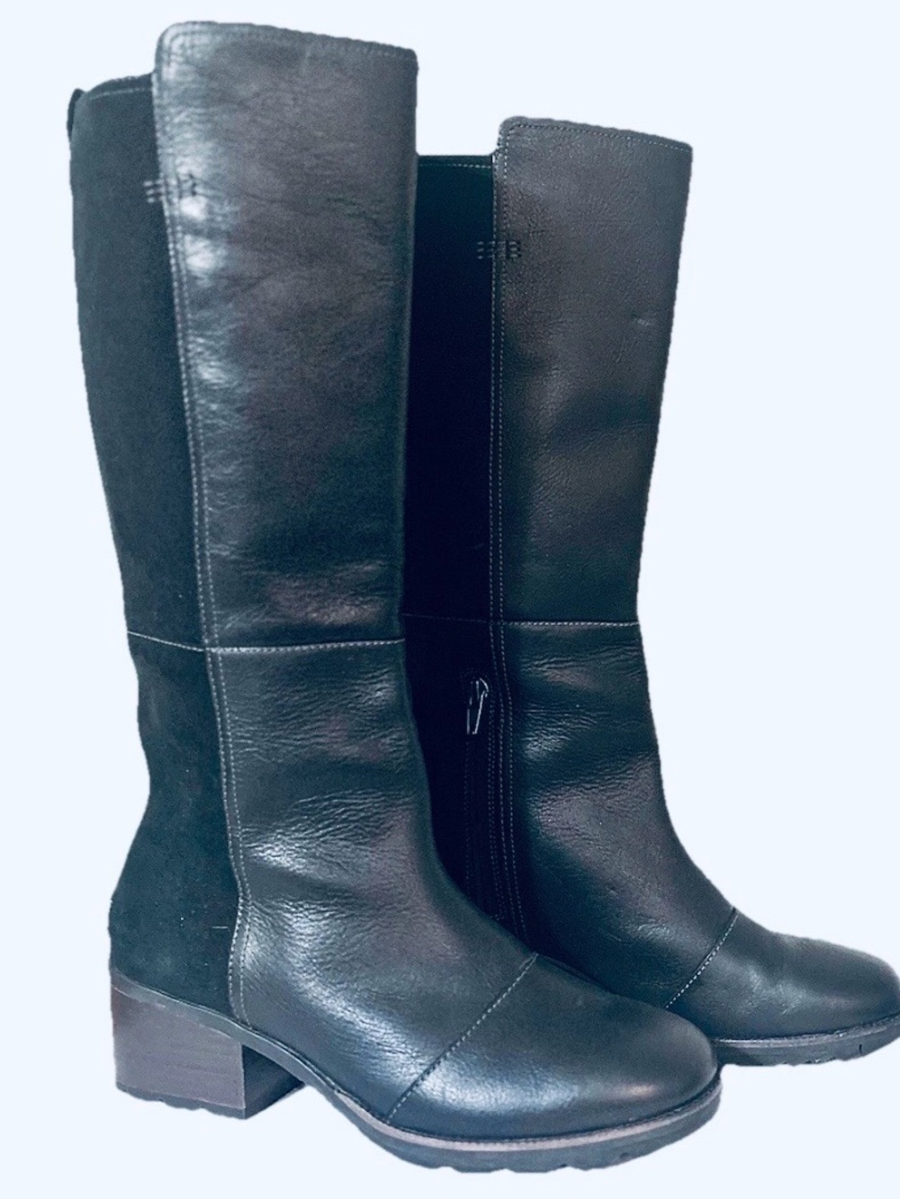 Sorel Joan of Arctic Wedge III Tall Boots Black Leather Suede Waterproof 10.5